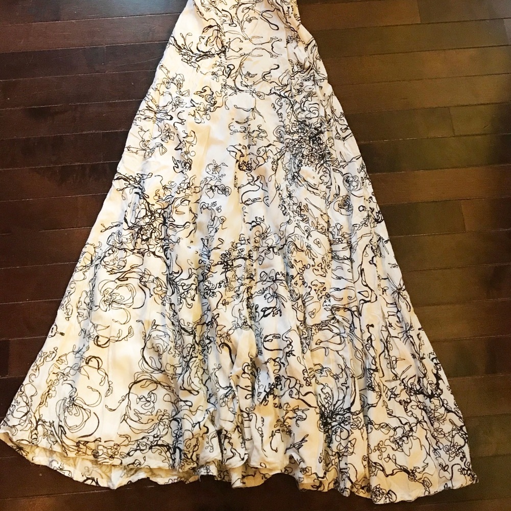 White skirt black trees pattern